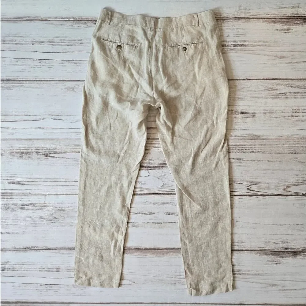 H&M Men's Beige Linen Pants sz 36R